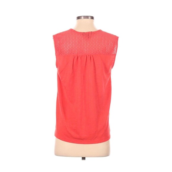Banana Republic Factory Tank Womens Small Pink Linen Sleeveless V Neck Mesh - Picture 2 of 8